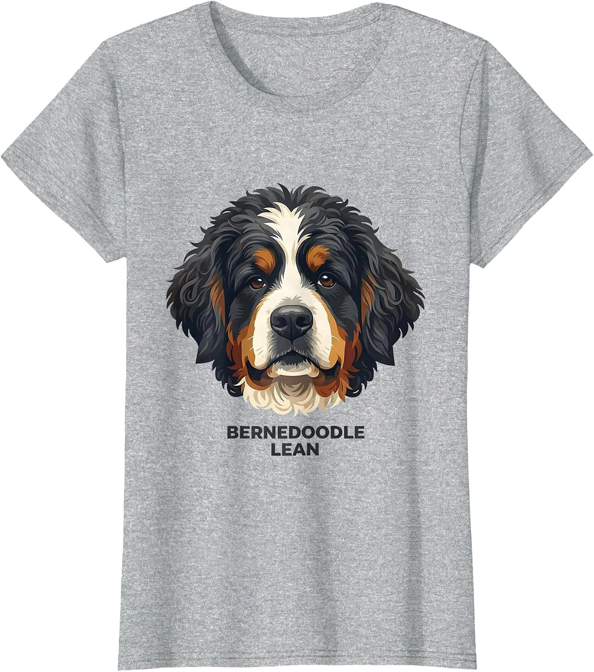 Women's Bernedoodle Lean Funny Bernese Mountain Dog Doodle Owner T-Shirt - Heather Grey