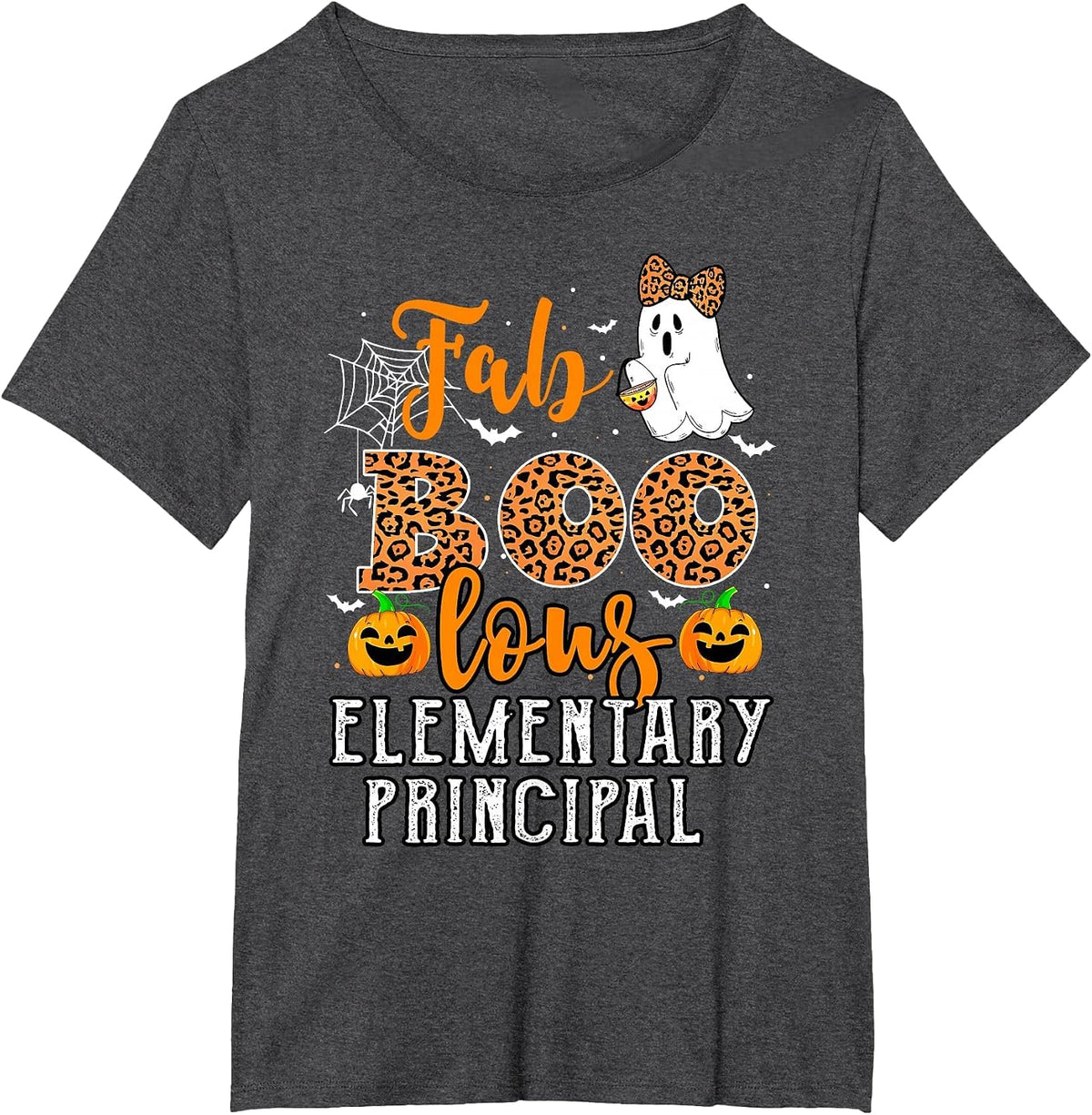 Leopard Halloween Costume Faboolous Elementary Principal T-Shirt - Dark Heather Grey