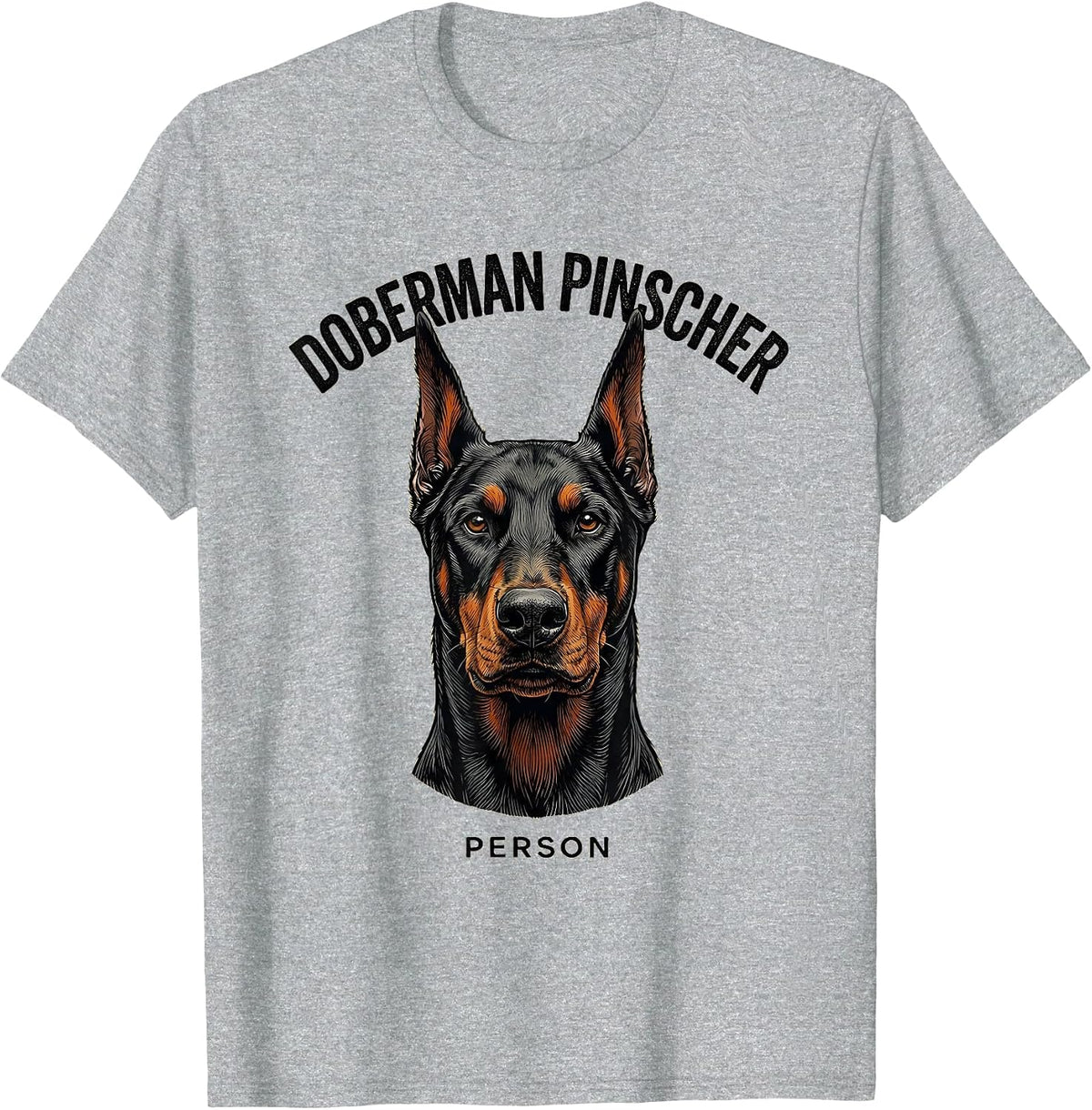 Men's Doberman Pinscher Person Vintage Dog Lover Heritage T-Shirt - Heather Grey