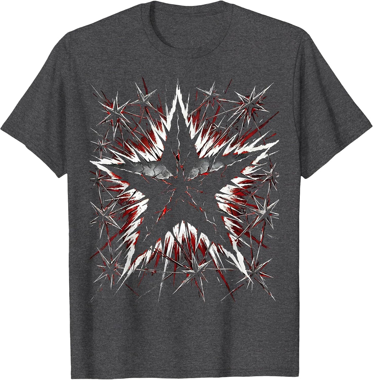Men's Dark Star Constellation Celestial Night Sky T-Shirt - Dark Heather Grey