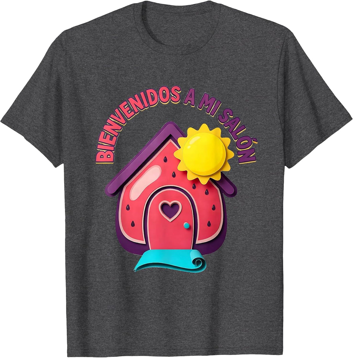 Bienvenidos A Mi Salón Bilingual Spanish Teacher Back T-Shirt - Dark Heather Grey