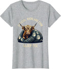 Official Highland Cow Sleep Tee Funny Cozy Pajama Gift T-Shirt - Heather Grey