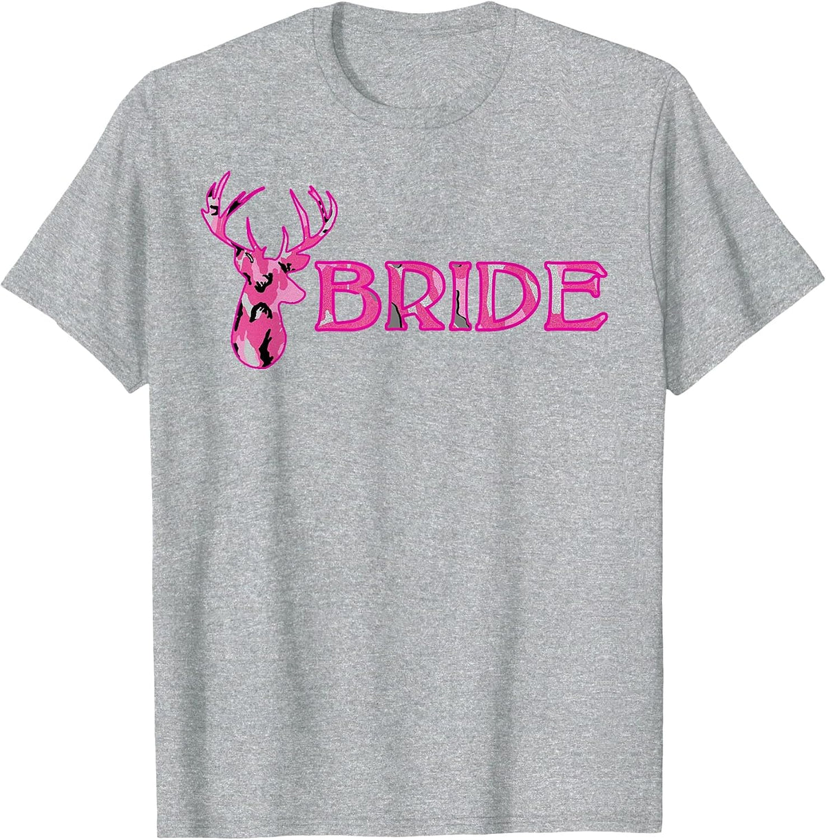 Bride Bachelorette Deer Camouflage Party Wedding T-Shirt - Heather Grey