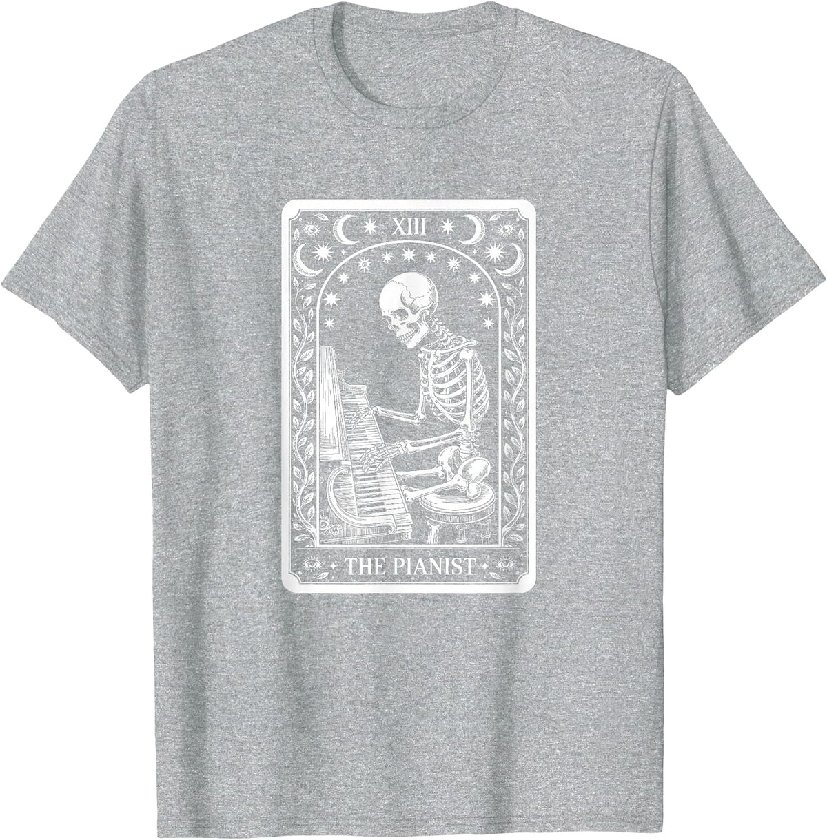 The Pianist Tarot Card, Piano Player T-Shirt - Heather Grey