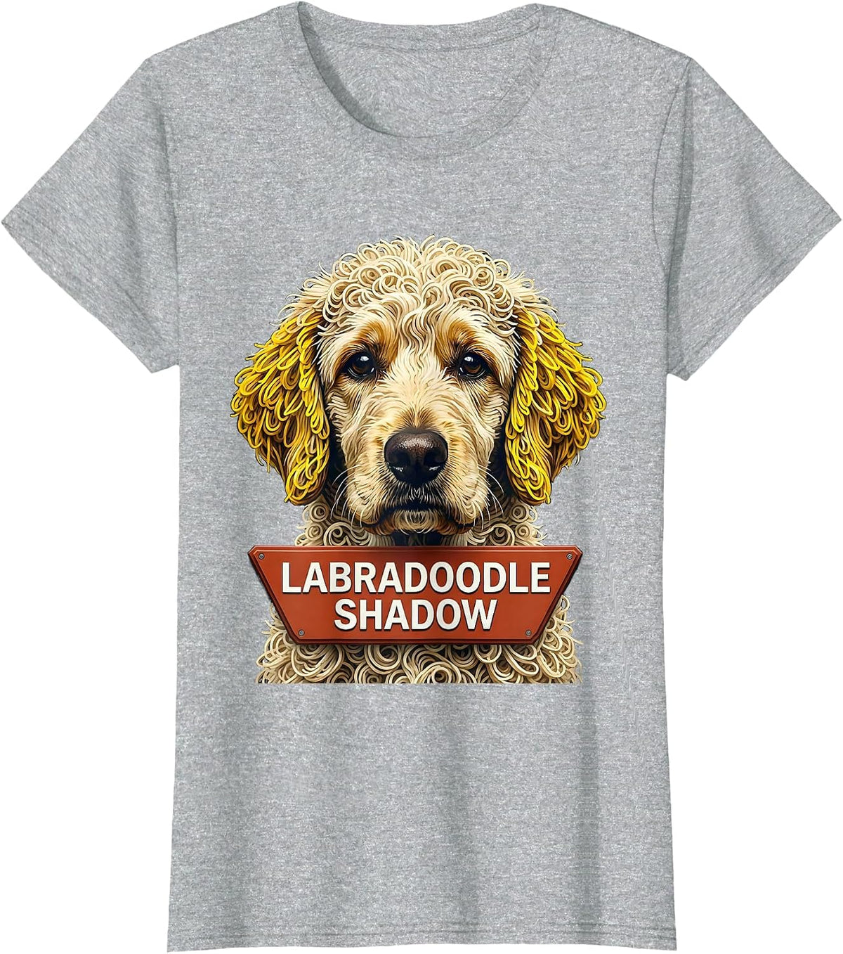 Labradoodle Shadow Funny Doodle Dog Owner Breed Humor T-Shirt - Heather Grey