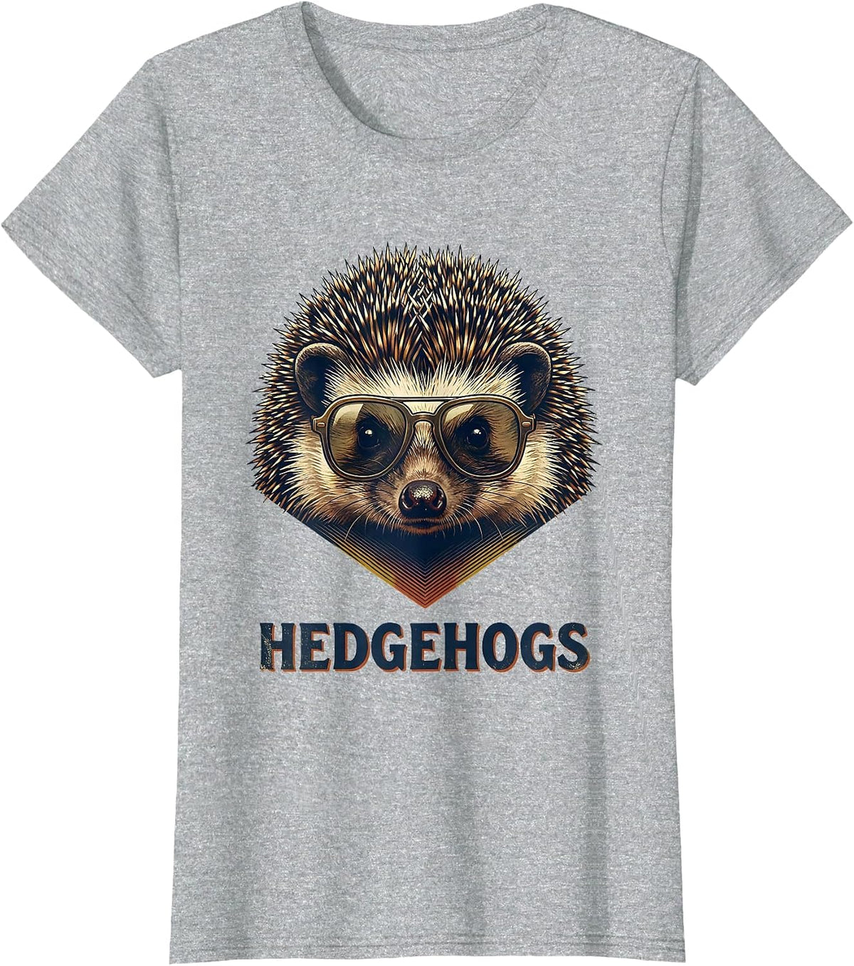 Hedgehogs Vintage Mascot Sunglasses Team Spirit Fan T-Shirt - Heather Grey