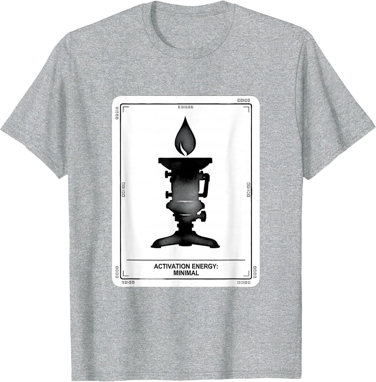 Men's Activation Energy Minimal Funny Chemistry Student Science T-Shirt - Heather Grey