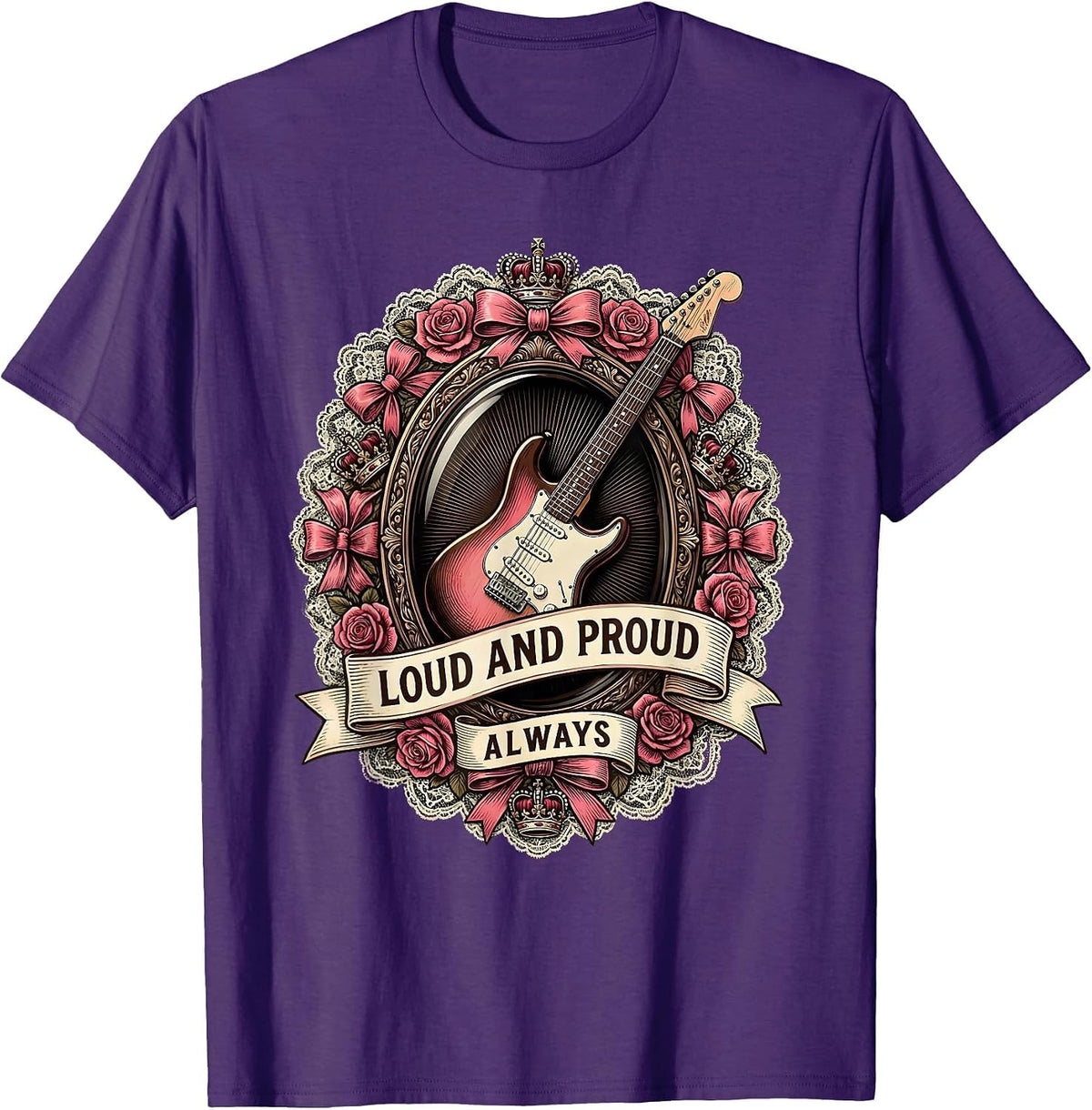 Men's Loud and Proud Always Metal Music Design T-Shirt - Purple