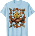 Men's Mexican Farmer Hands Holding Corn Stalks T-Shirt - Baby Blue