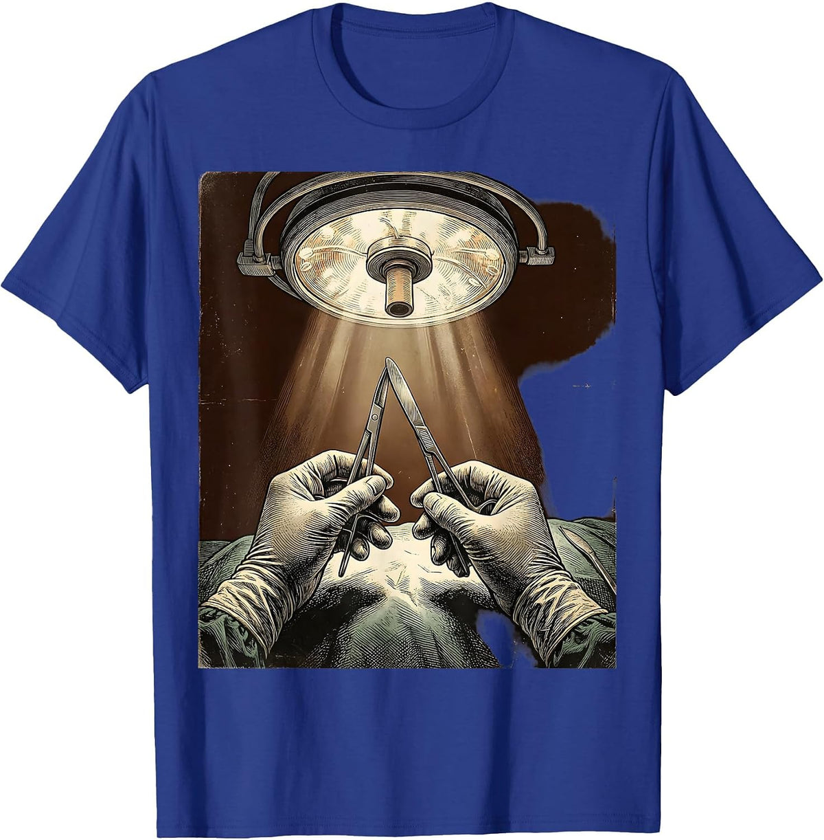 Trauma Surgeon Mid-Operation Graphic Design T-Shirt - Royal Blue