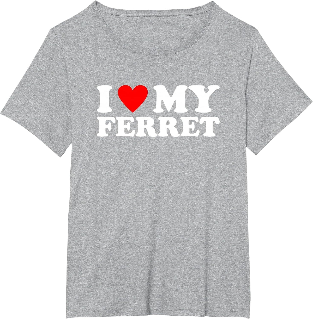 I Love My Ferret, I Heart My Ferret T-Shirt - Heather Grey