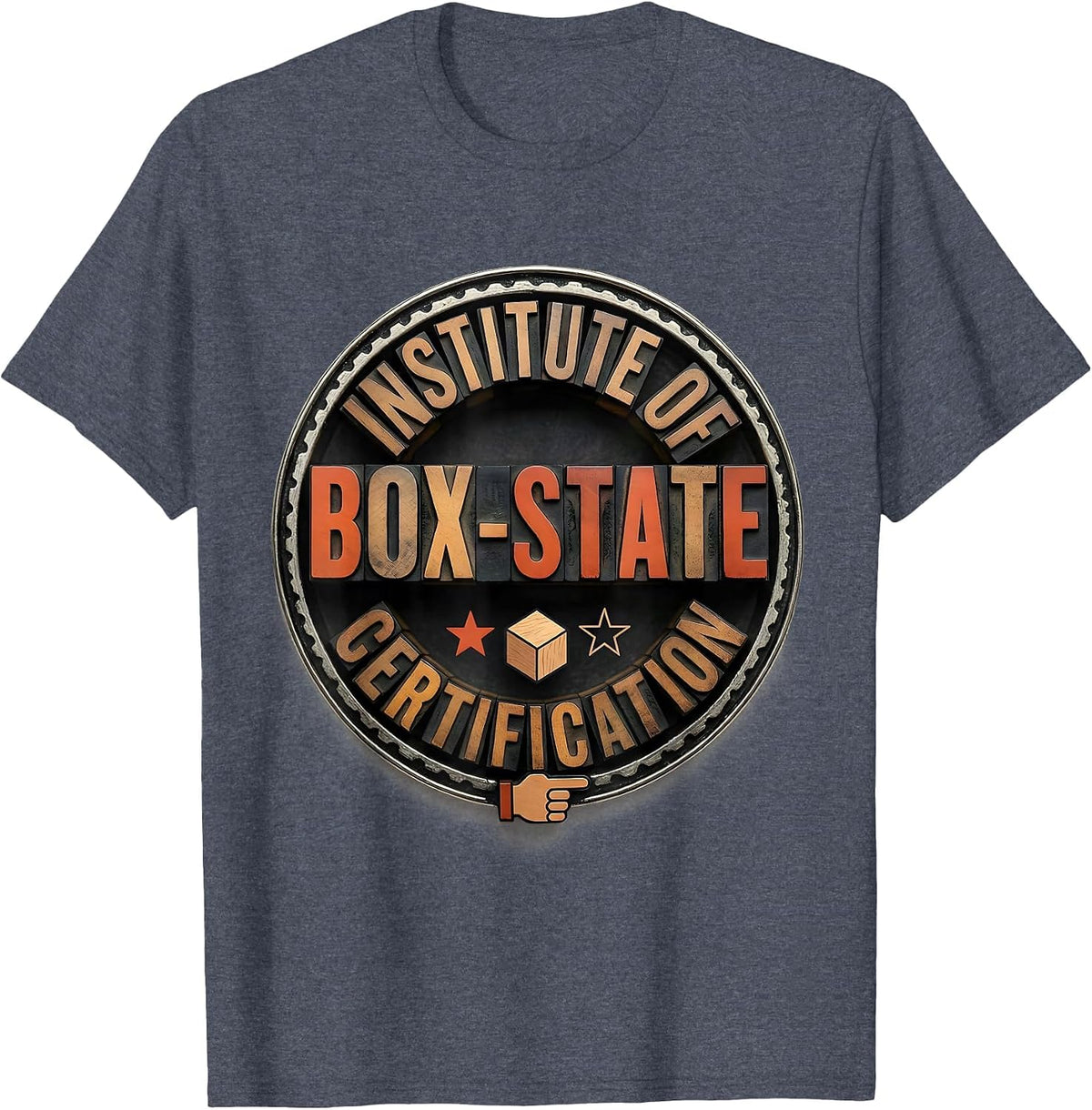 Institute of Box-State Certification Quantum Physics Humor T-Shirt - Heather Blue