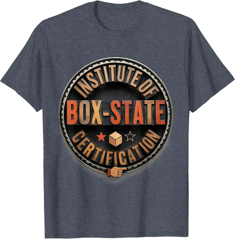 Institute of Box-State Certification Quantum Physics Humor T-Shirt - Heather Blue