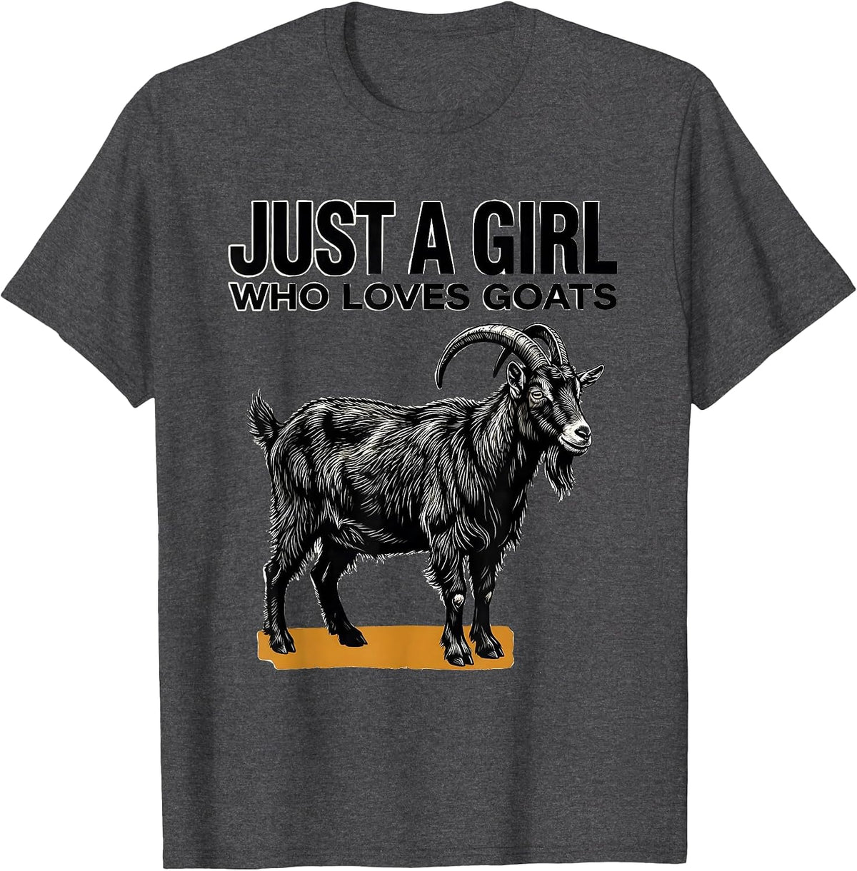Just A Girl Who Loves Goats Cute Animal Lover Gift T-Shirt - Dark Heather Grey