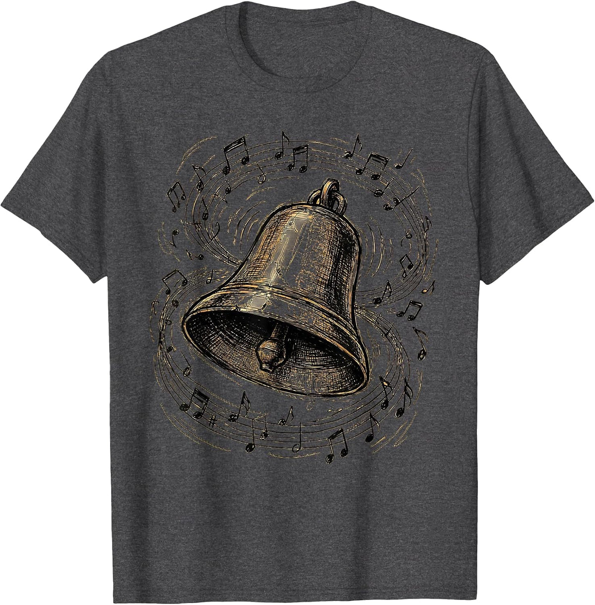 Men's 4th Grade Teacher School Bell Ringing Art T-Shirt - Dark Heather Grey