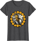 Women's Retro Cartoon Honeybee Character Novelty Humor T-Shirt - Dark Heather Grey