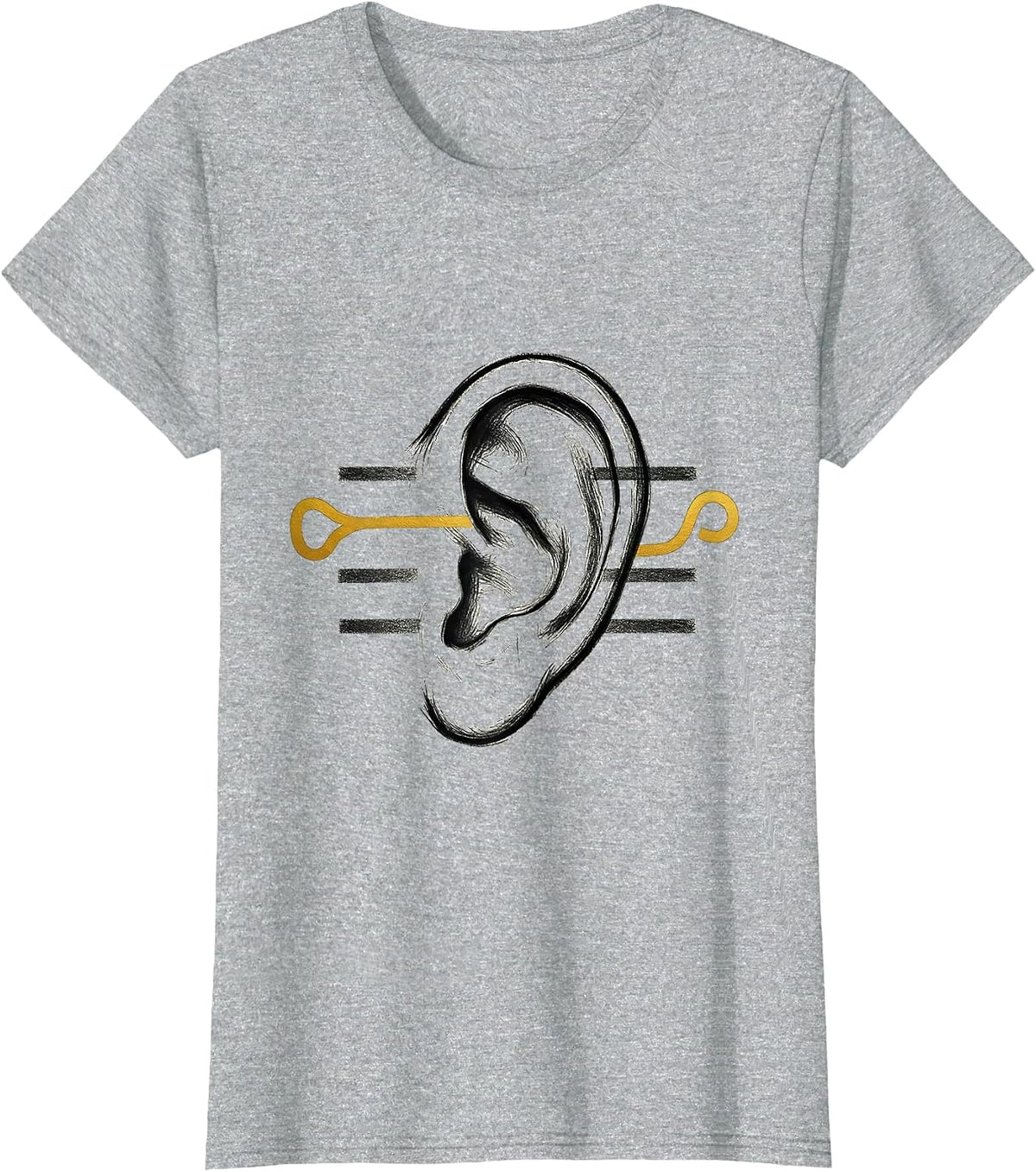 Ear Call Path Thin Gold Line 911 Dispatcher Tribute T-Shirt - Heather Grey