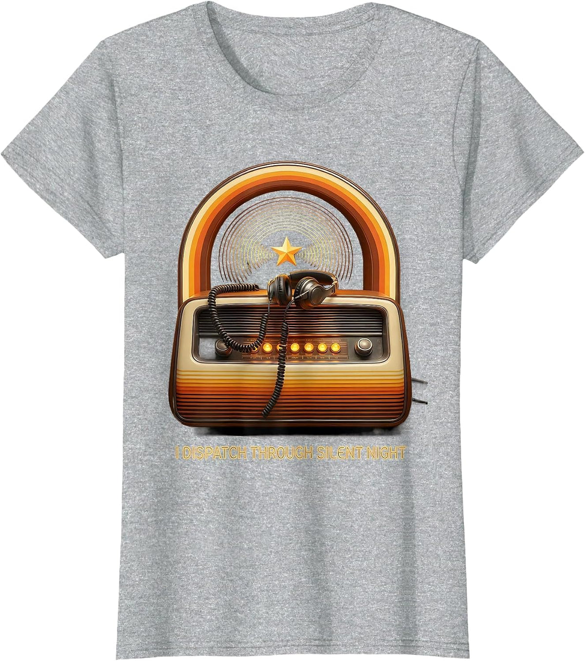 Women's I Dispatch Through Silent Night Retro 70s Funny 911 T-Shirt - Heather Grey