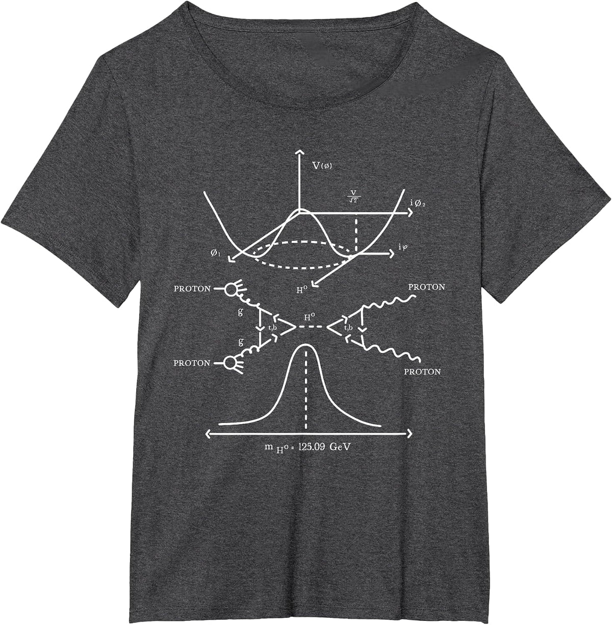 Higgs Boson Particle Physics Feynman Diagram Student Teacher T-Shirt - Dark Heather Grey