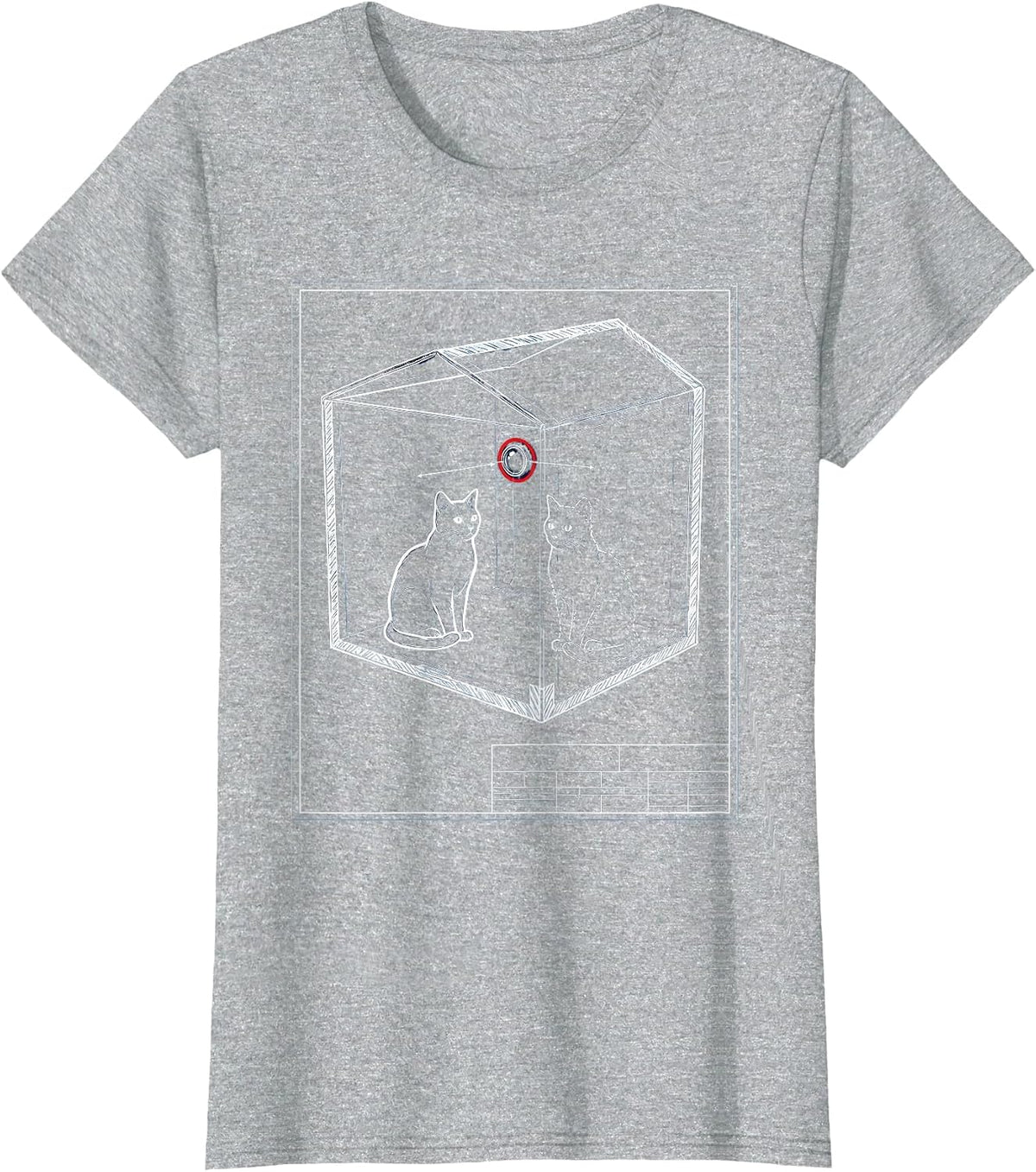 Women's Schrödingers Cat Quantum Physics Humor Science Enthusiast T-Shirt - Heather Grey