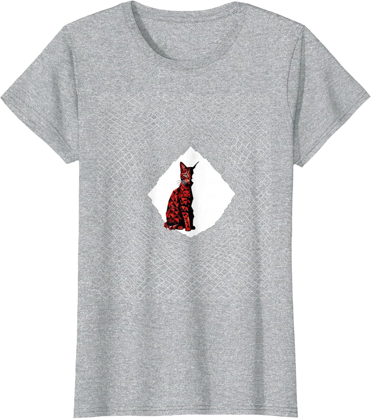 Diamond Cat Quantum Physics Nerd Humor T-Shirt - Heather Grey
