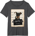 Miniature Doberman Pinscher Dog Mug Shot Bad Dog T-Shirt - Dark Heather Grey