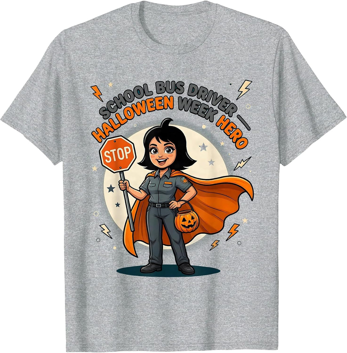 Men's SCHOOL BUS DRIVER - HALLOWEEN WEEK HERO Gift T-Shirt - Heather Grey