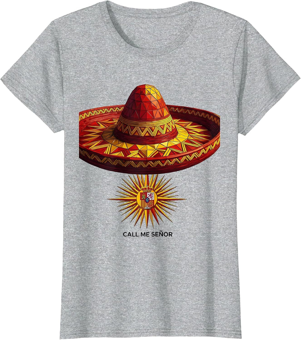 Call Me Senor Spanish Teacher Design T-Shirt - Heather Grey