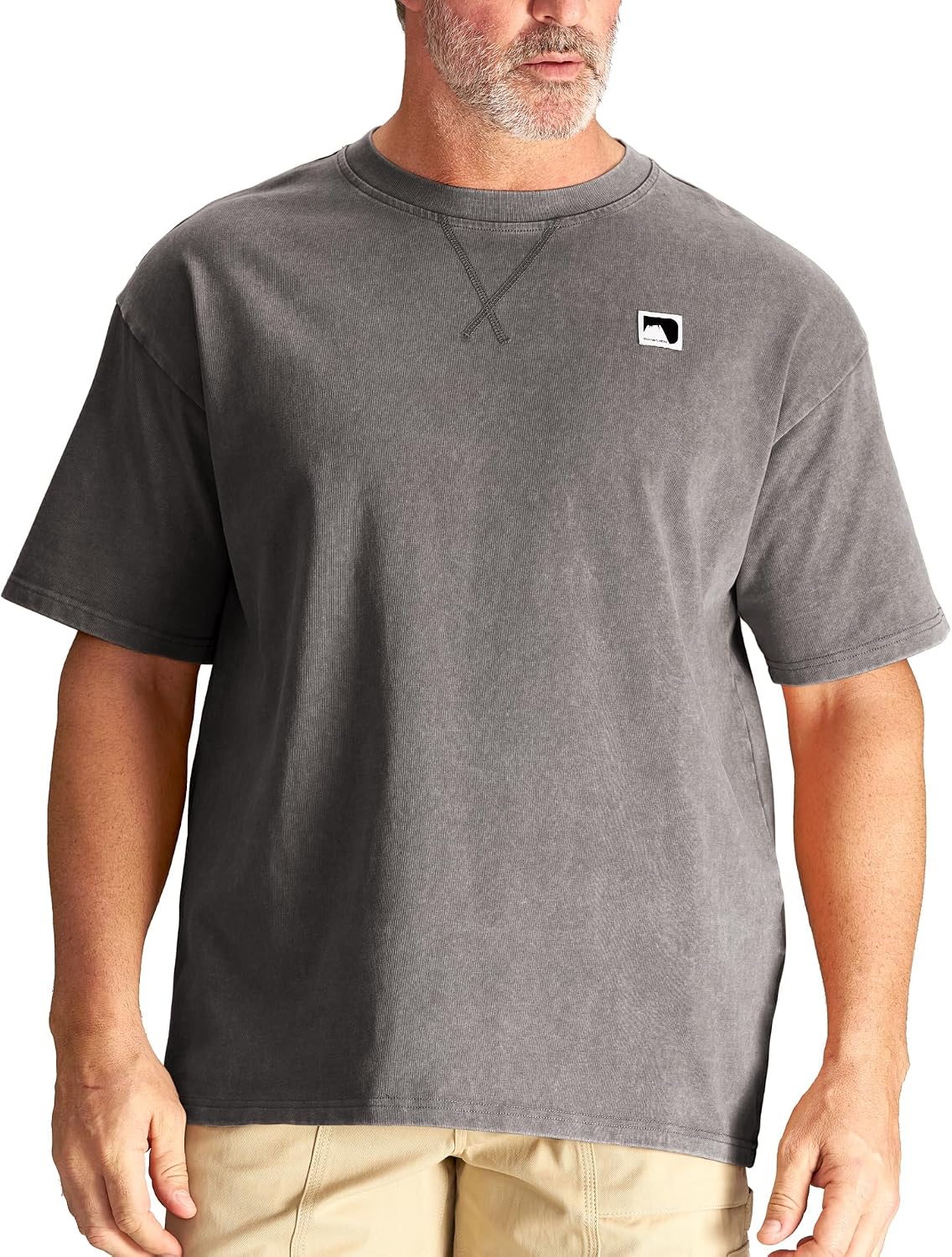 CHRONOLINE Heavyweight T-Shirt for Men Acid Wash Tshirt Spring Summer 2026 Vintage Crew Neck Short Sleeve Thick Cotton Top -