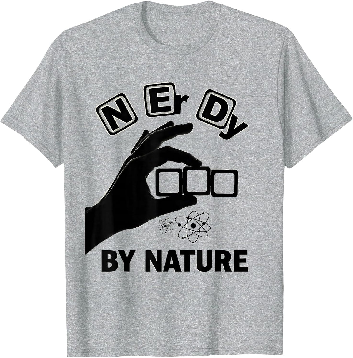 Men's N Er Dy By Nature Funny Periodic Table Chemistry Nerd Gift T-Shirt - Heather Grey