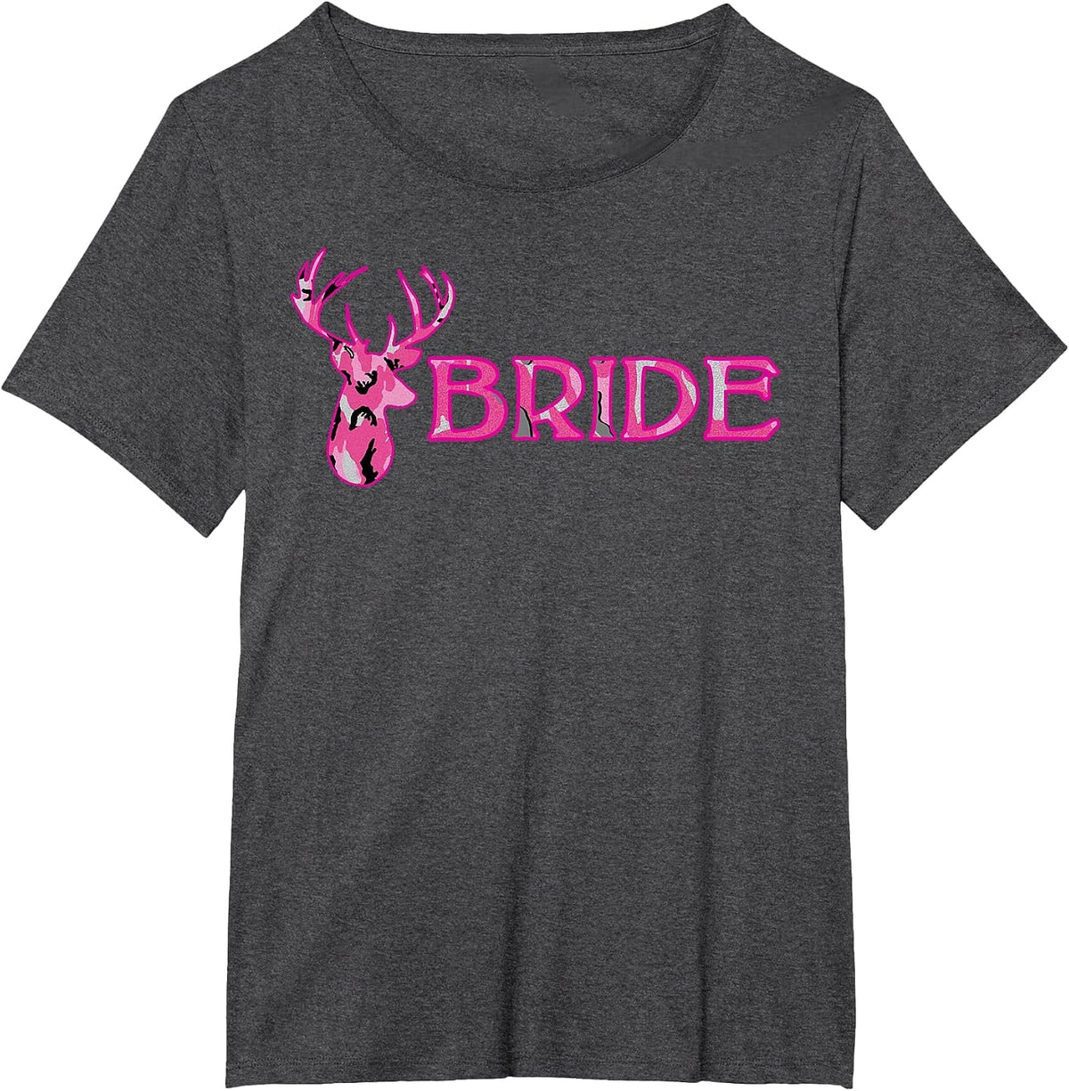 Bride Bachelorette Deer Camouflage Party Wedding T-Shirt - Dark Heather Grey