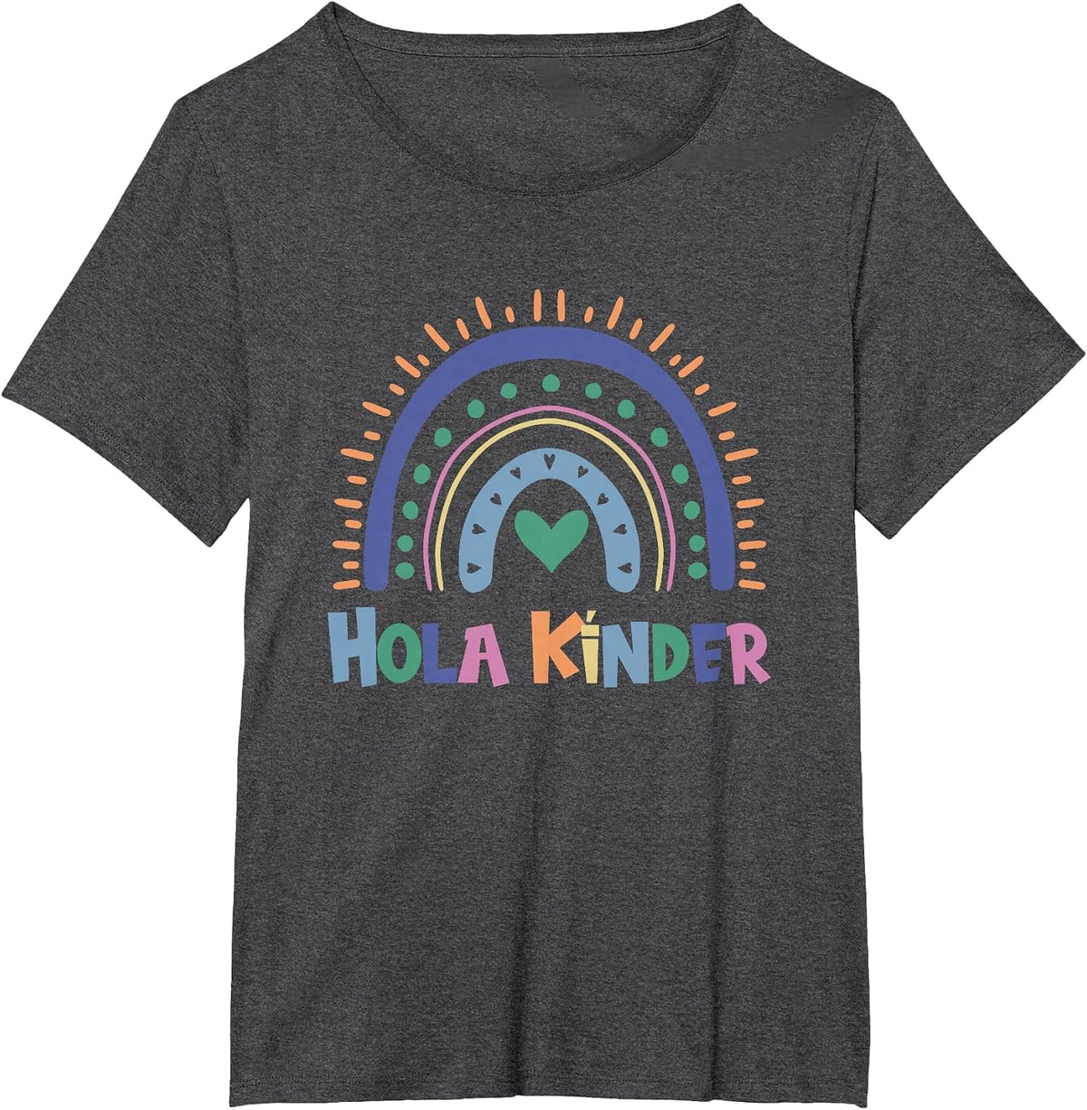 Spanish Kindergarten Teacher Hola Kínder T-Shirt - Dark Heather Grey