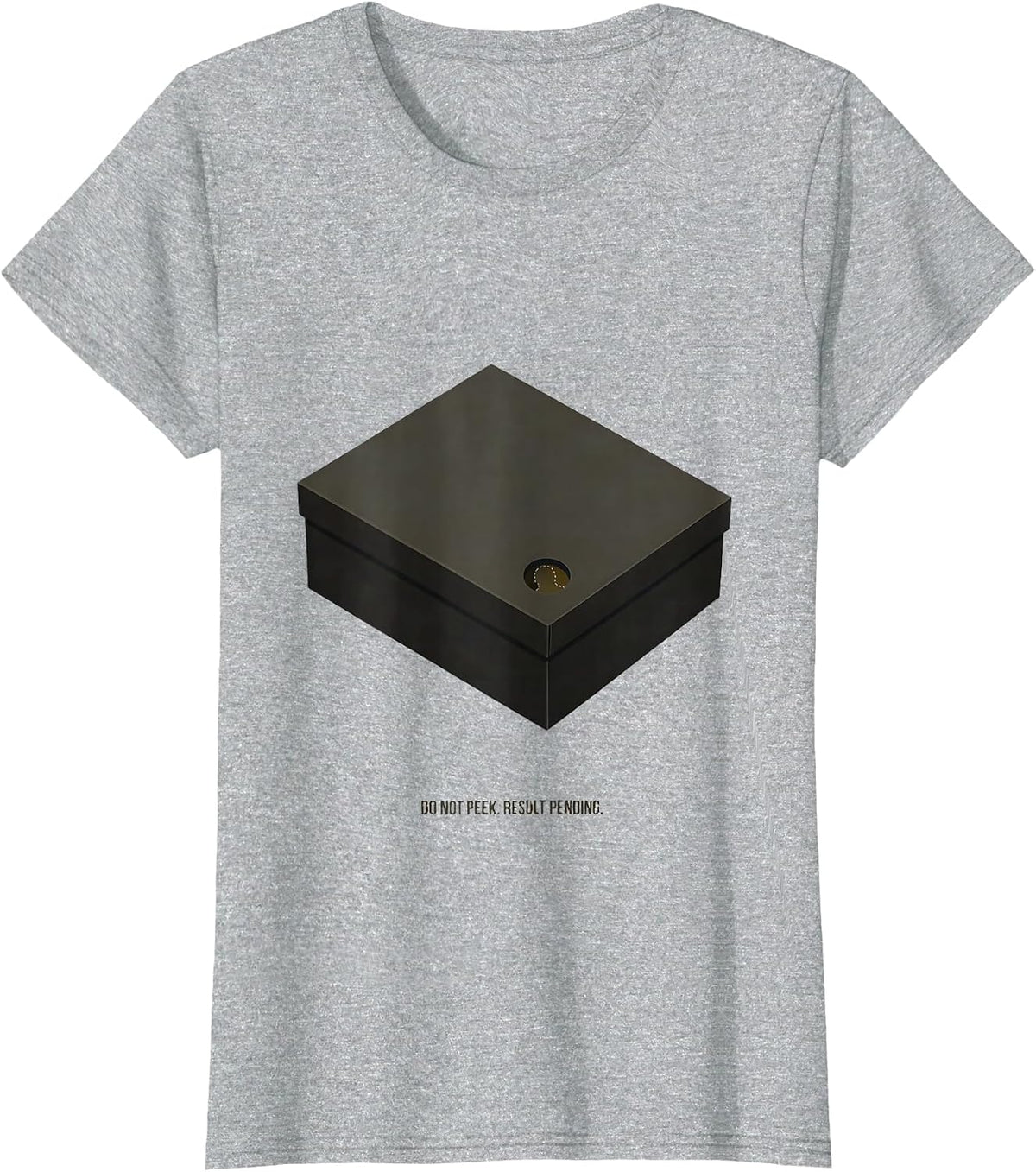 Do Not Peek Result Pending Quantum Physics Humor Science T-Shirt - Heather Grey