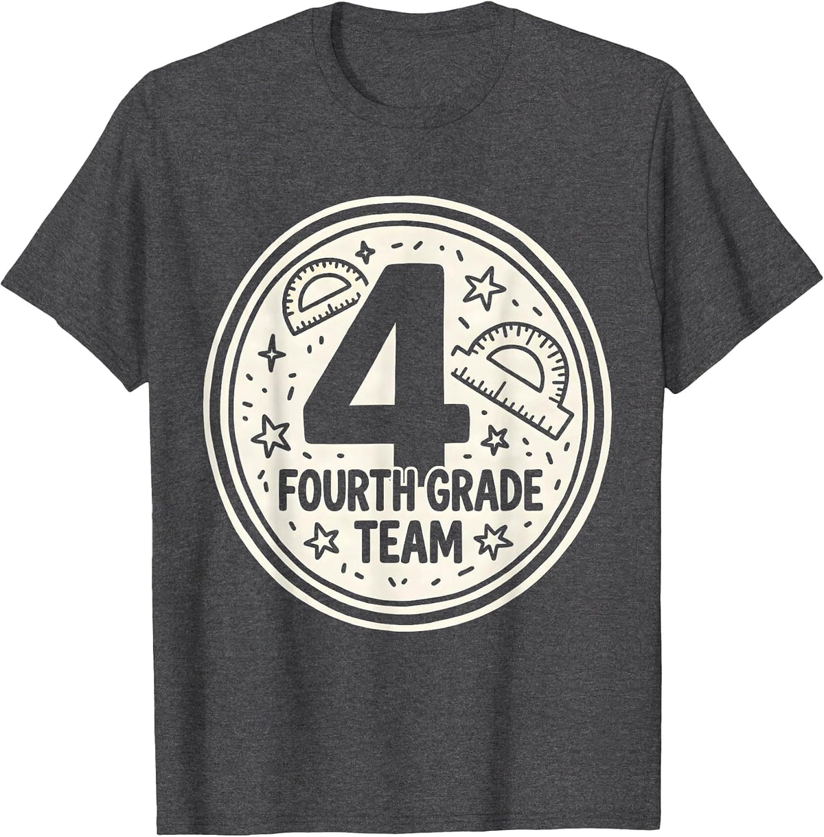 Fourth Grade Team Teacher Humor School Pride T-Shirt - Dark Heather Grey