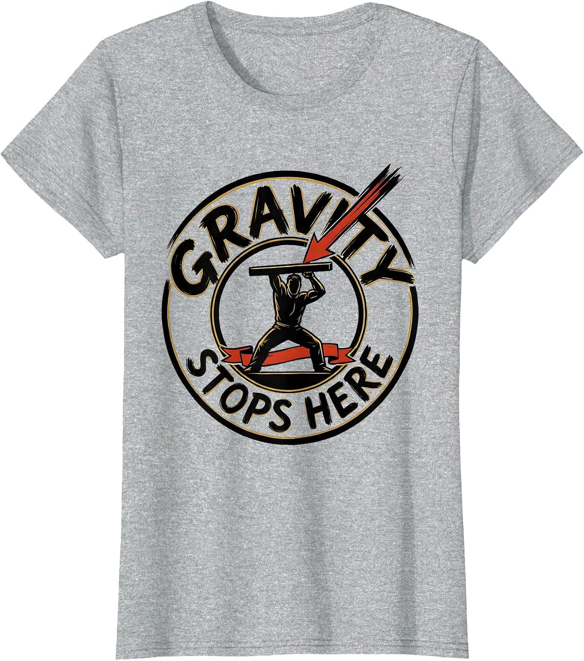 Gravity Stops Here Funny Physical Therapist Occupational T-Shirt - Heather Grey