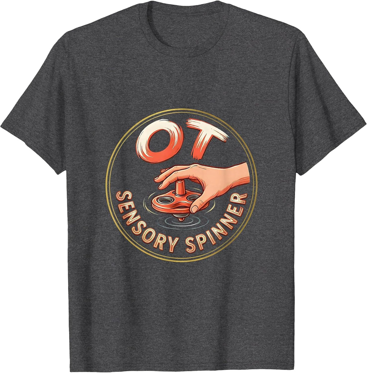 Men's OT Sensory Spinner Occupational Therapy Professional Pride T-Shirt - Dark Heather Grey