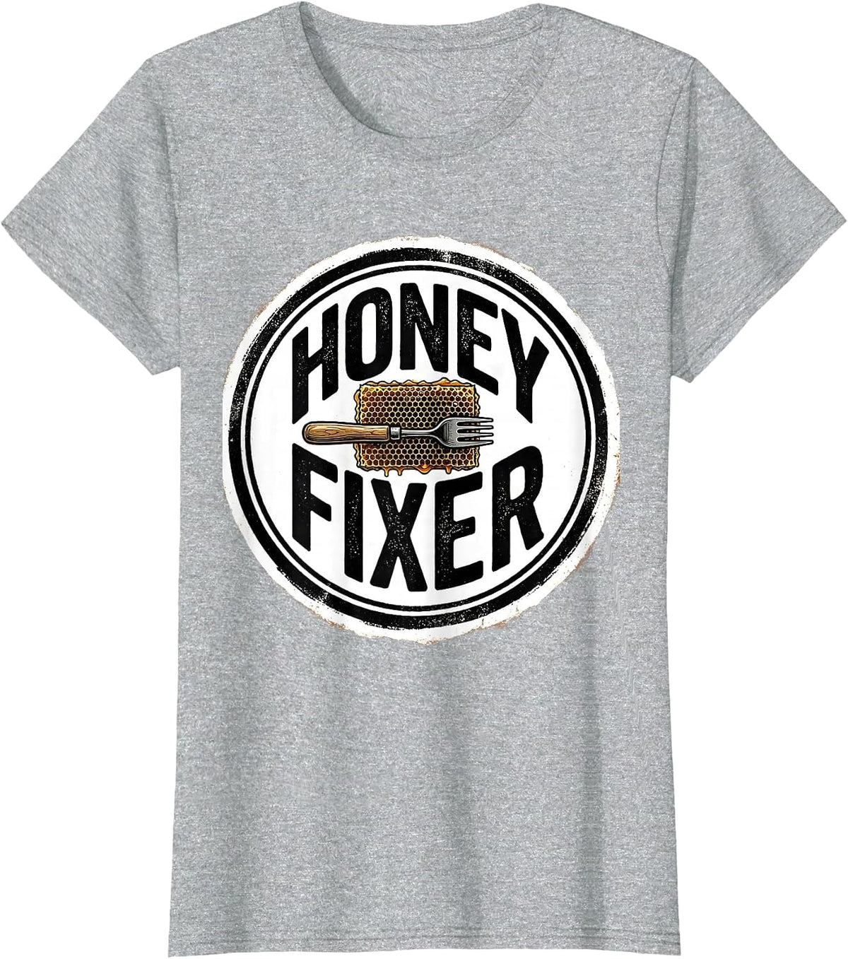 Honey Fixer Rubber Stamp Beekeeper Apiarist Humor T-Shirt - Heather Grey