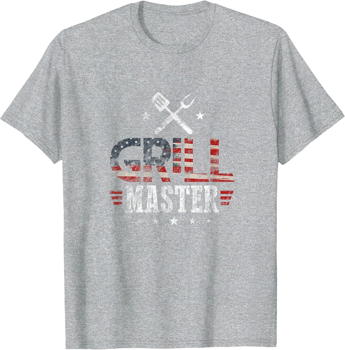 Grill Master USA Flag Patriotic Barbeque BBQ 4th of July T-Shirt - Heather Grey