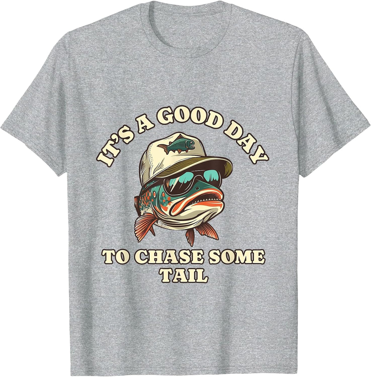 Catch Fish and Laugh Hard with This Fishing Pun T-Shirt - Heather Grey