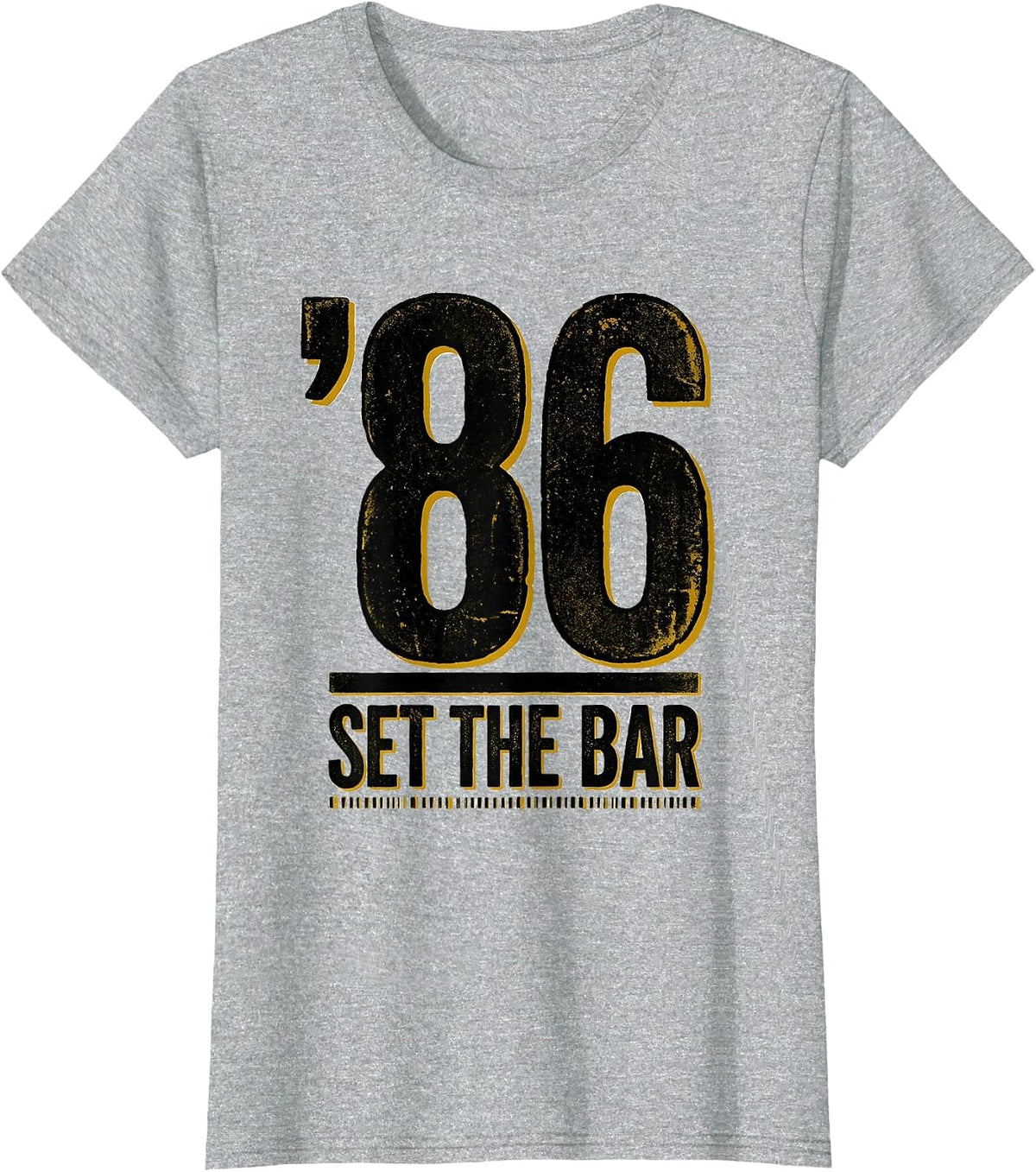 Women's '86 Set The Bar Vintage 90s Hip-Hop Rap Lyric Quote T-Shirt - Heather Grey