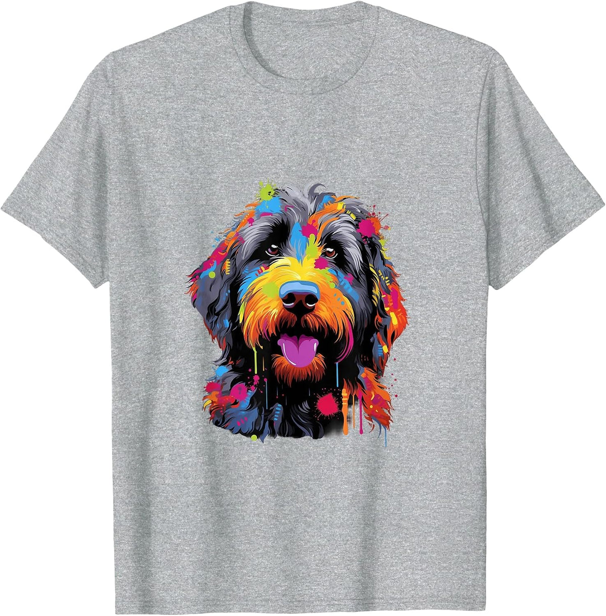 Labradoodle Pop Art I Dog Lover I Splash Art Labradoodle T-Shirt - Heather Grey