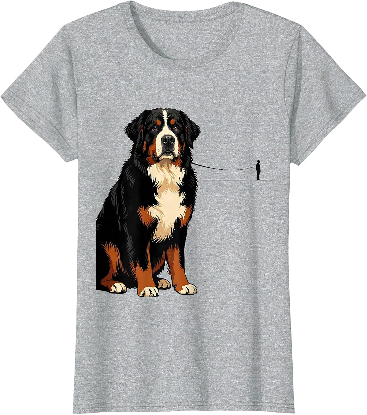 Bernese Mountain Dog Editorial Conceptual Dog Lover Art T-Shirt - Heather Grey