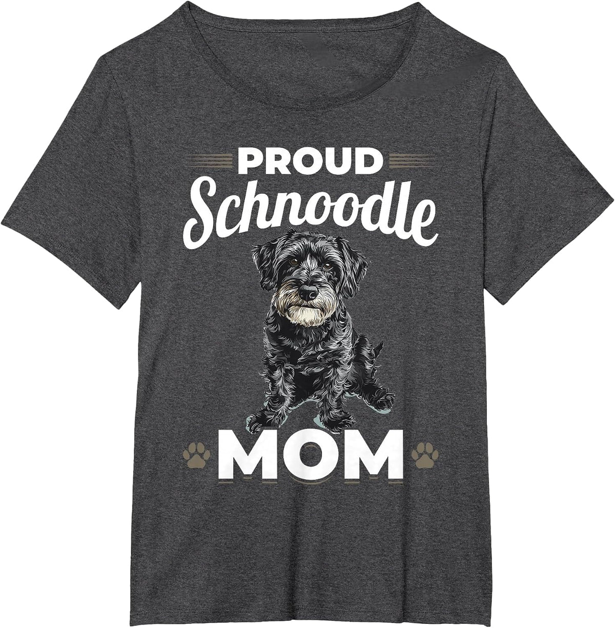Schnoodle Snoodle Dog Breed Proud Schnoodle Mom T-Shirt - Dark Heather Grey