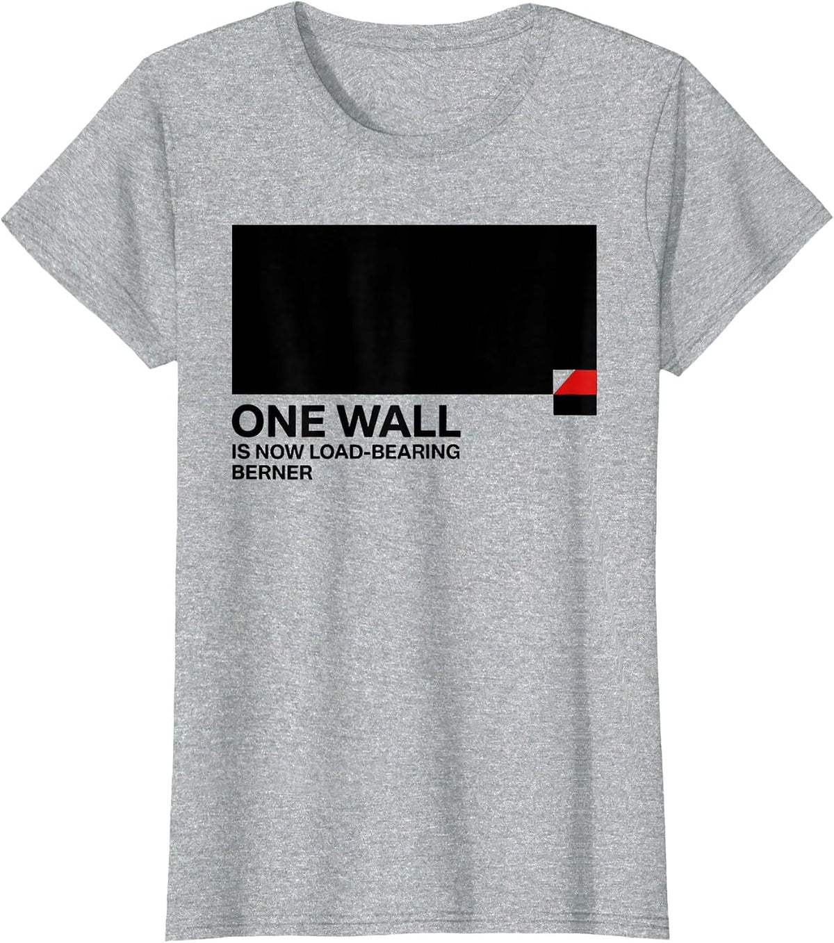 Women's One Wall Is Now Load-Bearing Berner Funny Bernese Mountain T-Shirt - Heather Grey