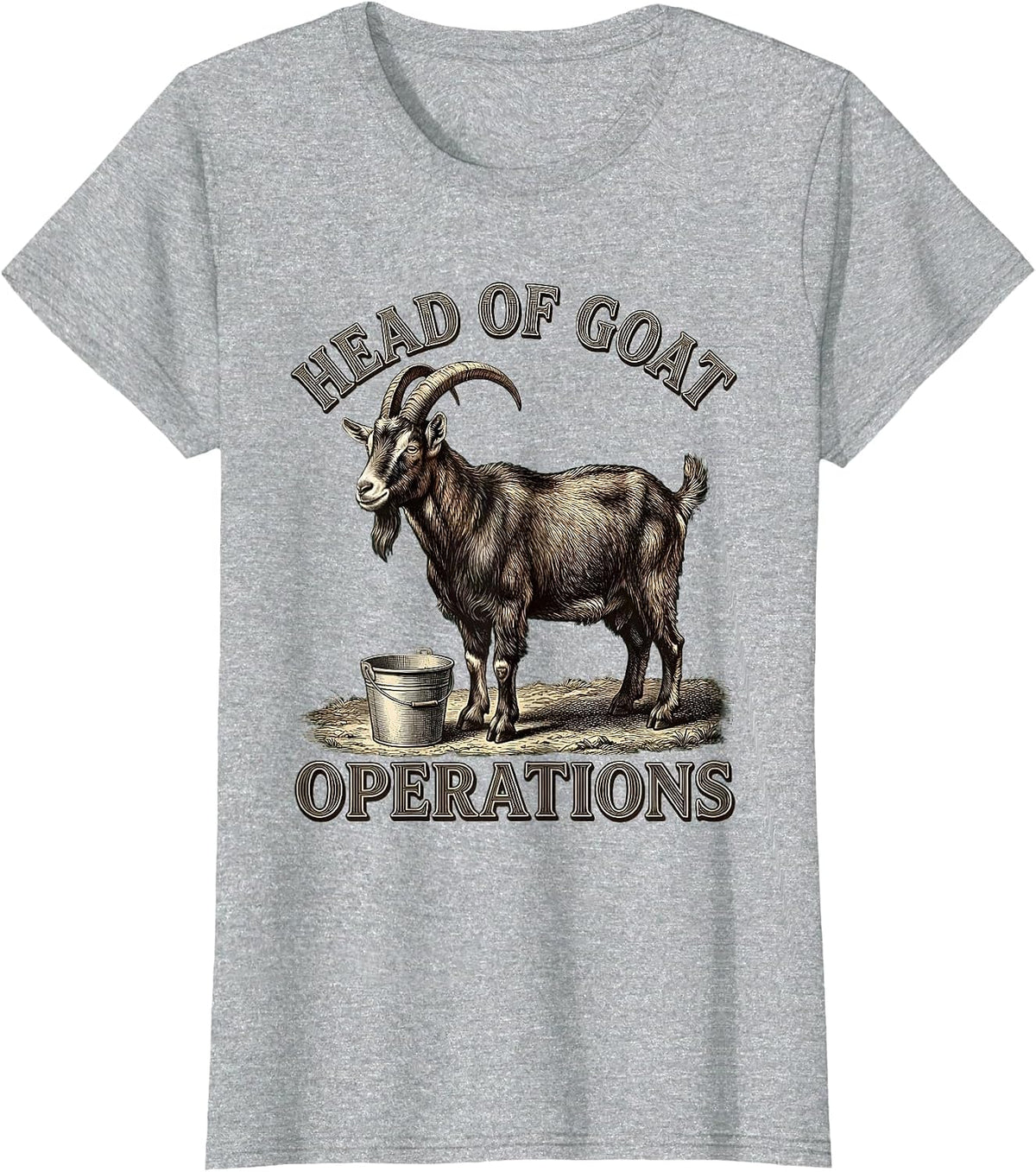 Women's Head Of Goat Operations Funny Goat Lover Farm Humor T-Shirt - Heather Grey