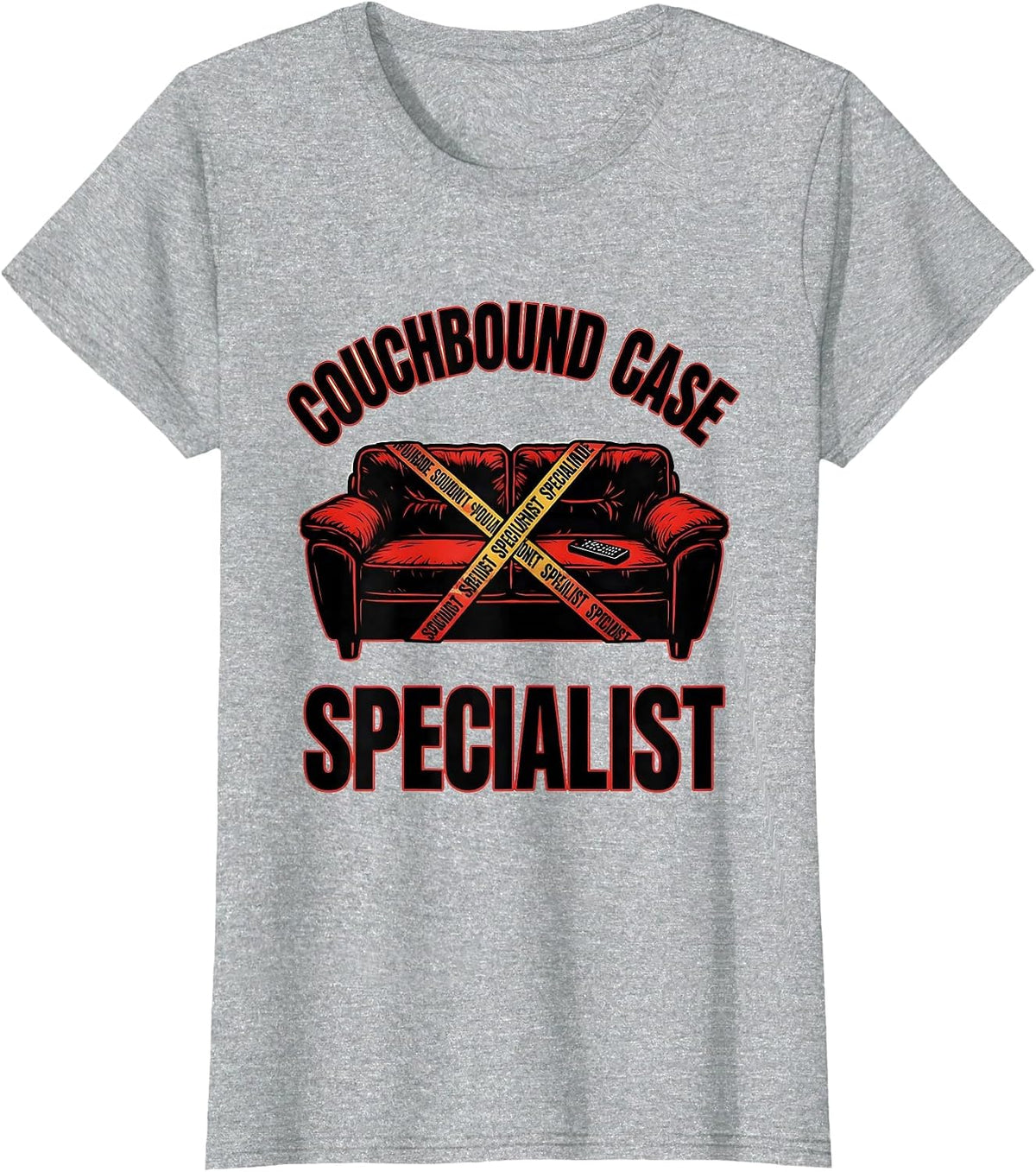 Couchbound Case Specialist Tattoo True Crime Fan Humor T-Shirt - Heather Grey