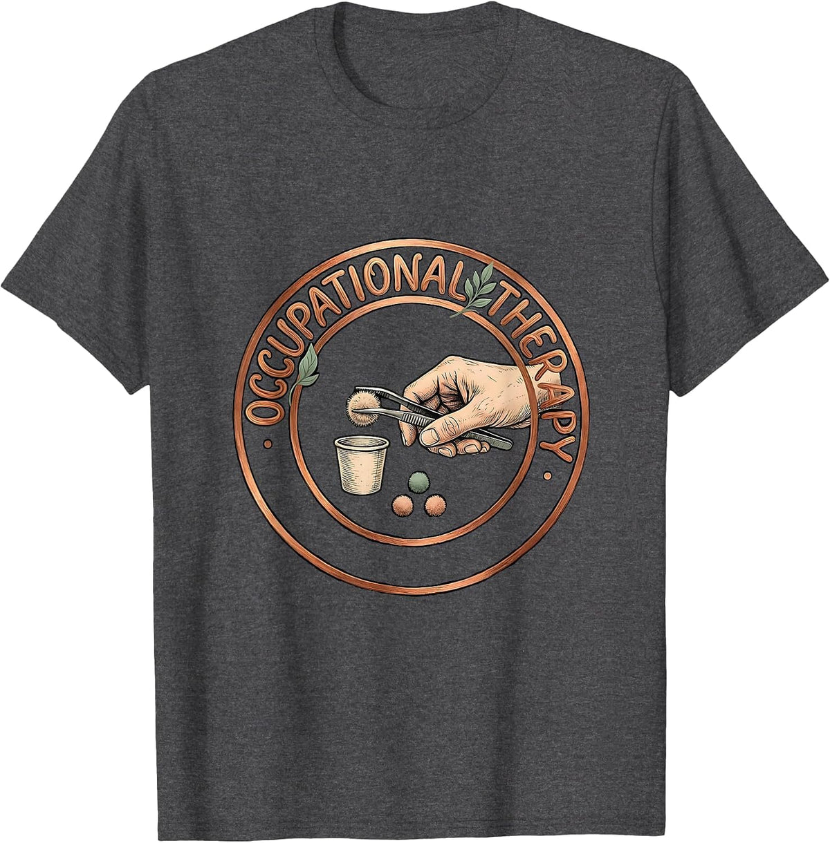 Men's Occupational Therapy Boho Retro Occupational Therapist OT T-Shirt - Dark Heather Grey