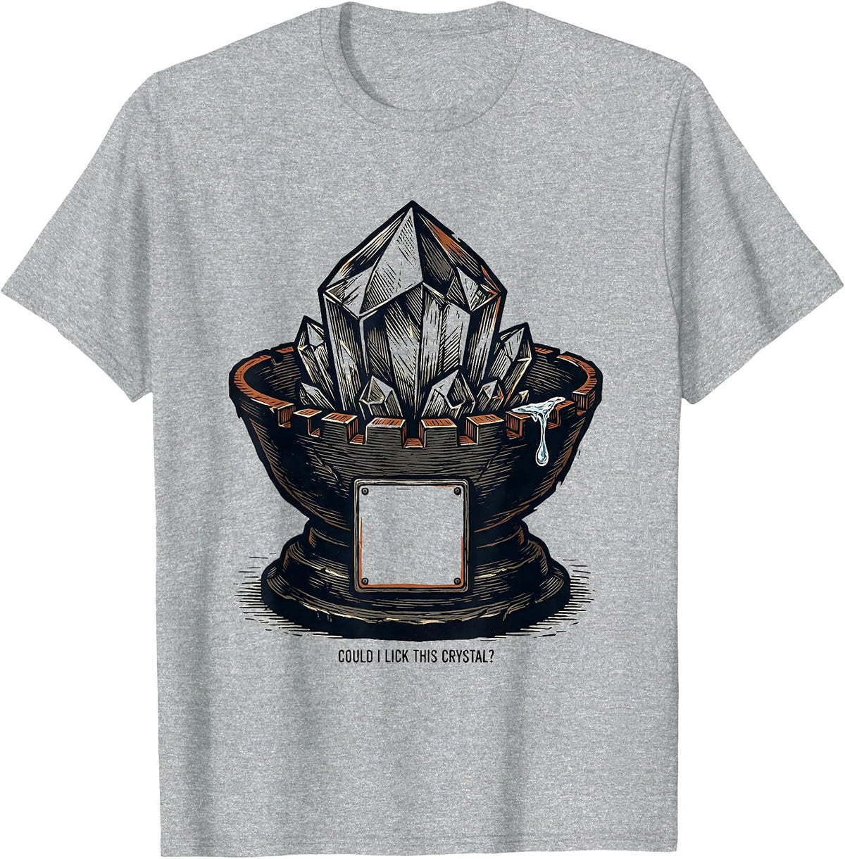 Men's Could I Lick This Crystal Funny Science Teacher Joke T-Shirt - Heather Grey
