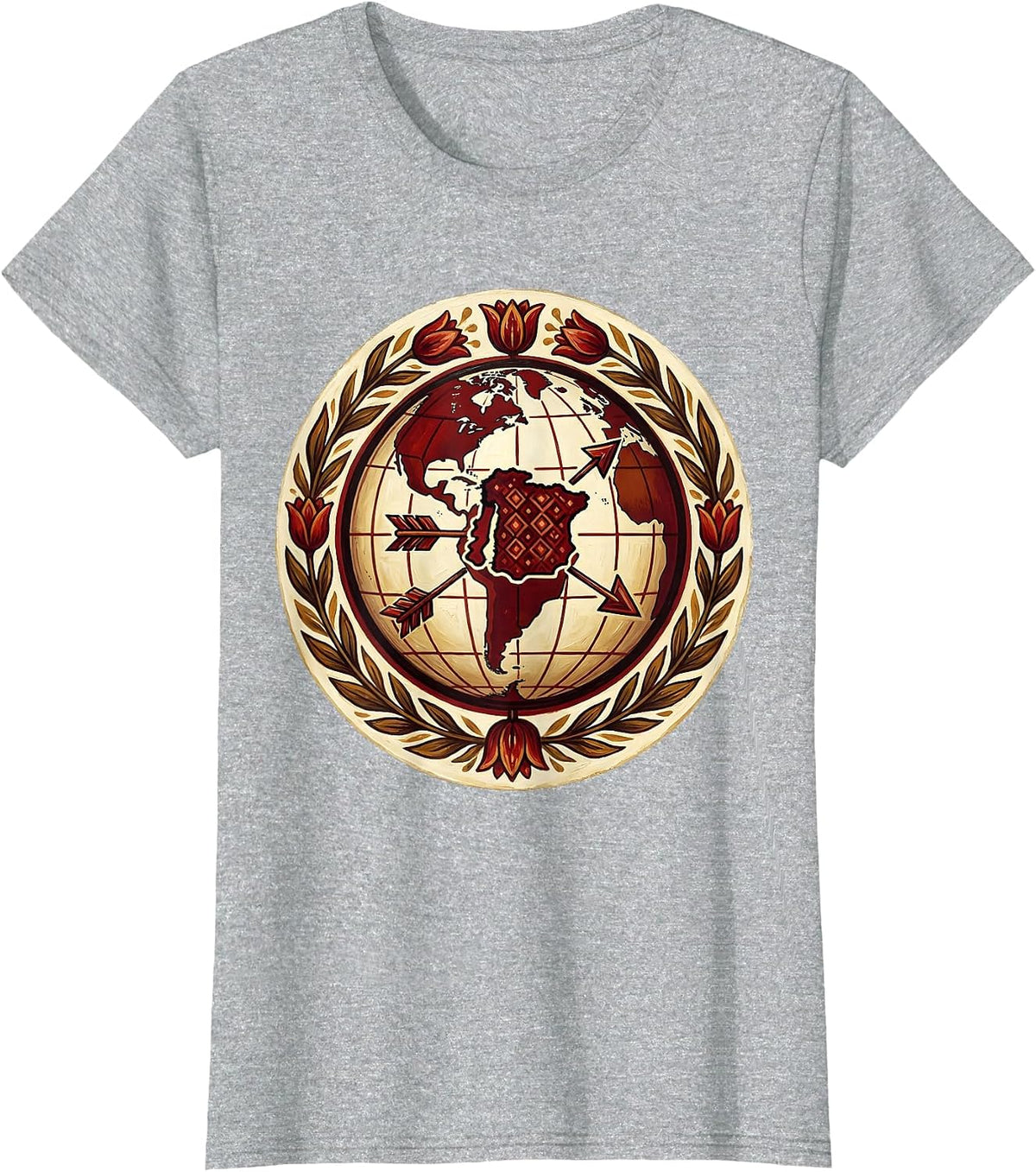 Vintage Globe Spanish Teacher Graphic T-Shirt - Heather Grey