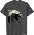 Men's Outruns Lions Skips Small Talk Funny Honey Badger Animal T-Shirt - Dark Heather Grey